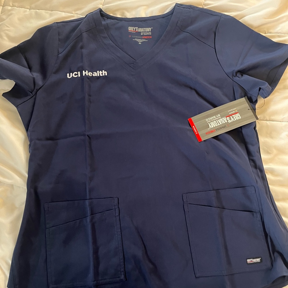 Grey's Anatomy by Barco Dark Blue Scrub Top
